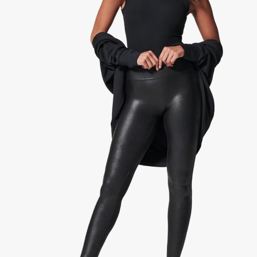 SPANX FAUX LEATHER LEGGINGS - LIKE NEW